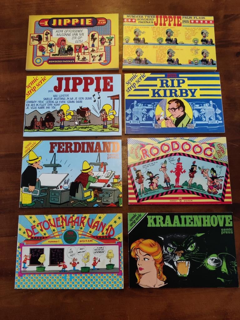 8 Semic Strip Serie Boekjes: Jippie, Rip Kirby, Ferdinand ev, Boeken, Stripboeken, Meerdere stripboeken, Ophalen of Verzenden