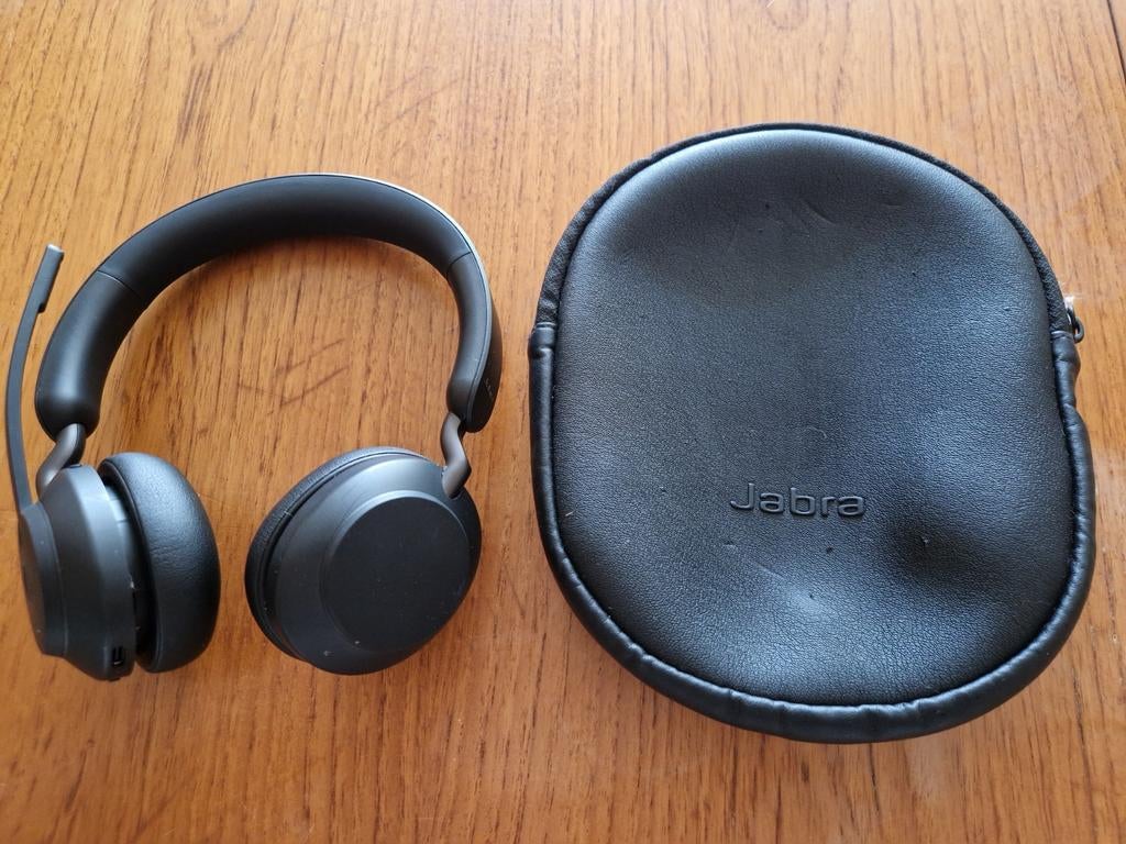 Jabra Evolve2 65 koptelefoon/headset incl dongle zgan, Audio, Tv en Foto, Koptelefoons, Overige merken, Ophalen of Verzenden, Zo goed als nieuw