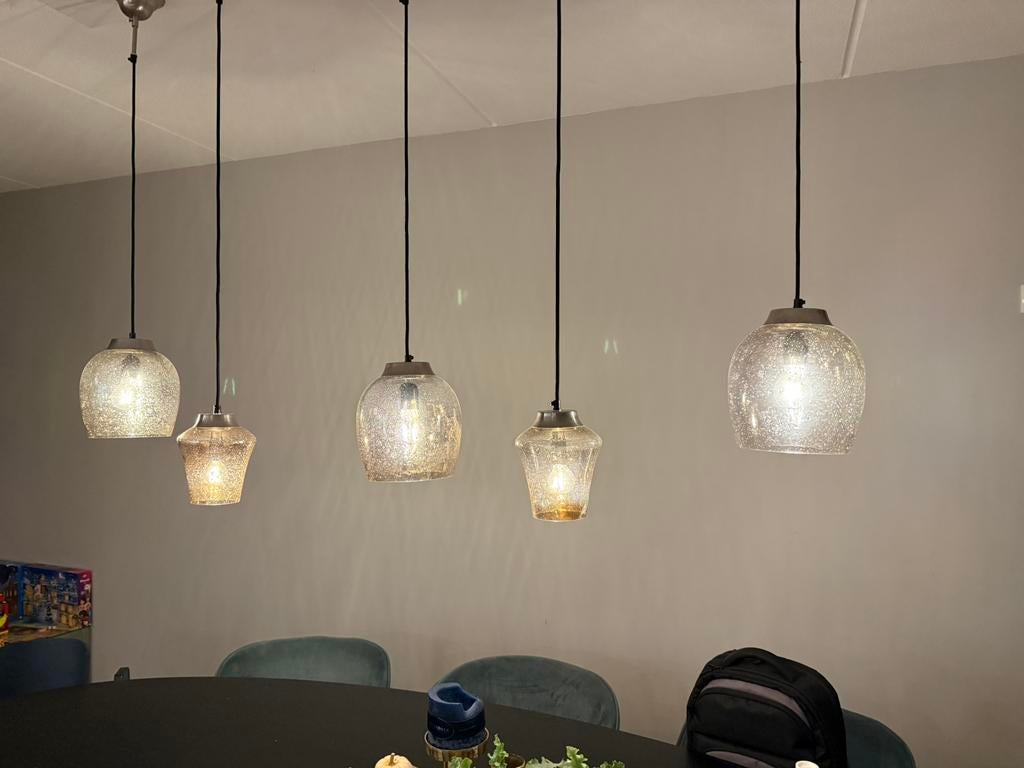 Eettafel lampen van Rivièra Maison!, Huis en Inrichting, Lampen | Hanglampen, Zo goed als nieuw, Minder dan 50 cm, Glas, Ophalen