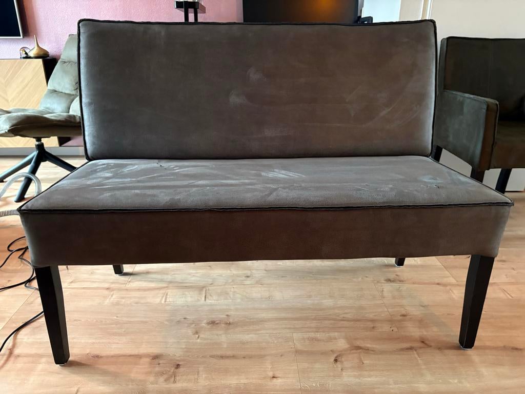 Eetkamerbank en stoelen set, Huis en Inrichting, Stoelen, Ophalen, Overige materialen, Gebruikt, Twee