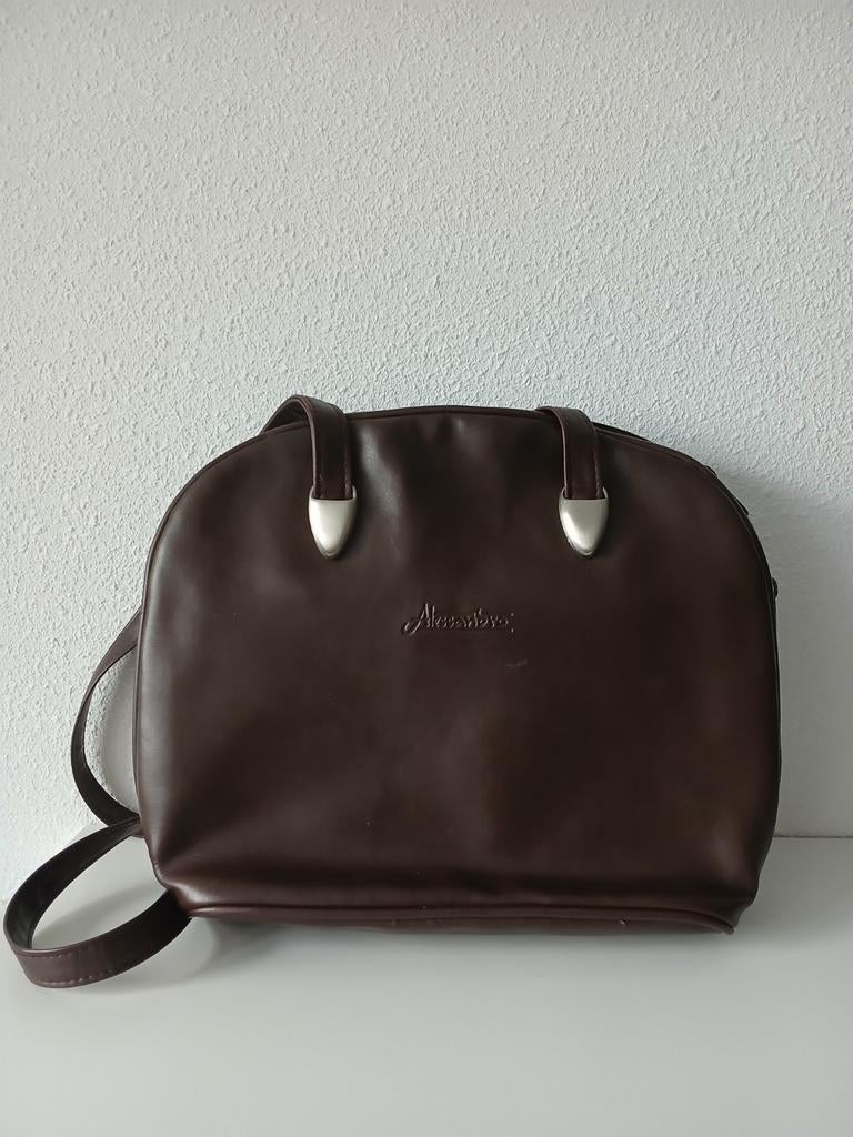 Alessandro schoudertas d.bruin 32x26x9cm hengsels 92cm, Ophalen of Verzenden, Bruin, Schoudertasje