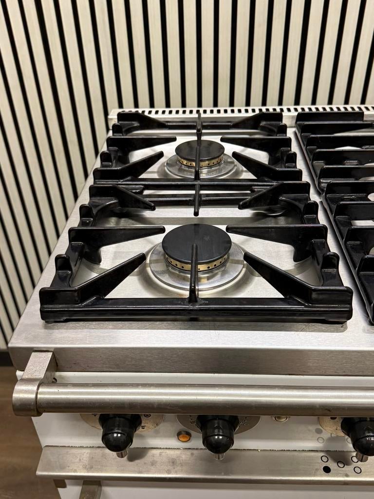 Luxe Falcon Fornuis wit met 5 pits & 2 ovens 110 cm, Fornello Esperta, Ophalen of Verzenden, Zo goed als nieuw, Energieklasse A of zuiniger