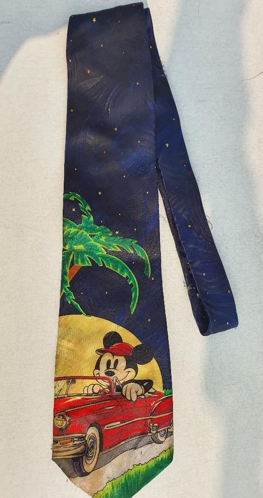 Vintage Disney Mickey Mouse Stropdas – Uniek & Retro, Ophalen of Verzenden, Mickey Mouse, Kleding of Textiel