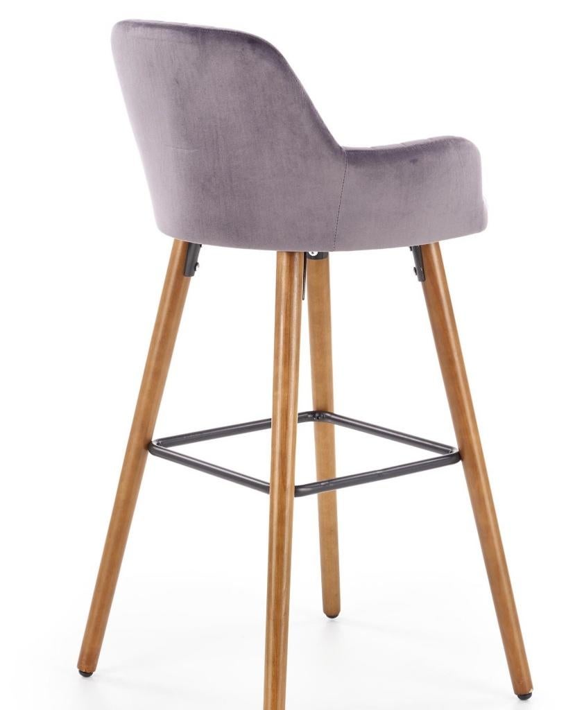 VOORRAAD Grijs velours design barkruk OP=OP NIEUW, Met voetsteun, 60 tot 90 cm, Nieuw, Ophalen of Verzenden