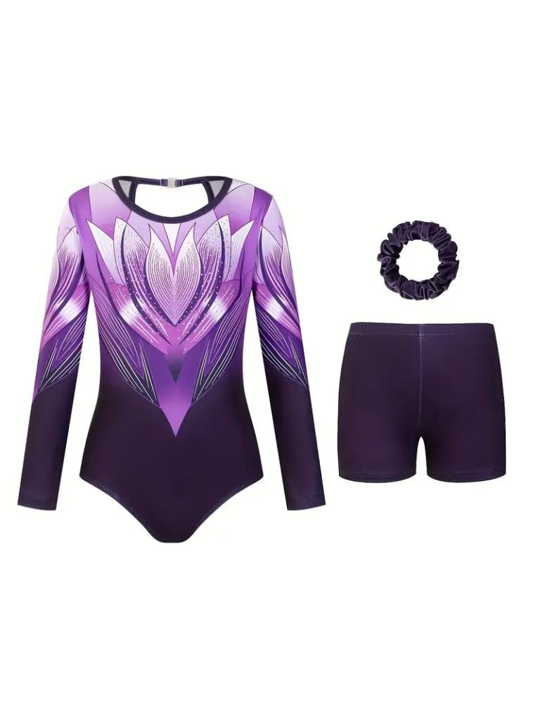 Turnpakje + turnbroekje paars 122 128 134 140 146 152 158, Sport en Fitness, Turnen, Paars, Nieuw, Turnpak(je), Kindermaat 122 t/m 140