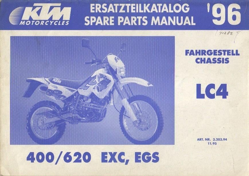 Parts Manual KTM Chassis 96 modellen 400/620 LC4 (4128z), Verzenden, Overige merken