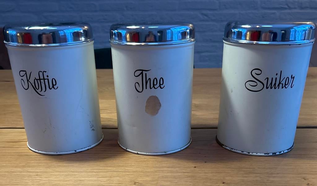 Vintage Koffie, Thee, Suiker Potten Set, Antiek en Kunst, Ophalen of Verzenden