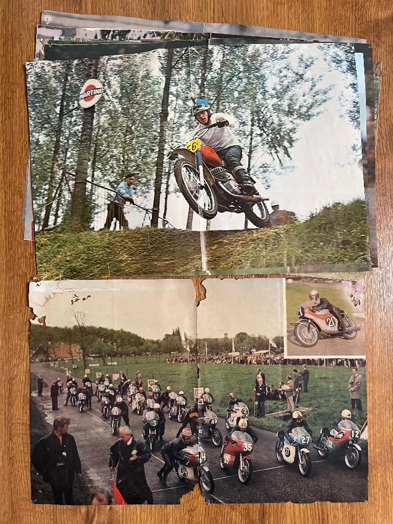 Posters classic motoren - zijspan, Ophalen of Verzenden, Gebruikt, Motoren