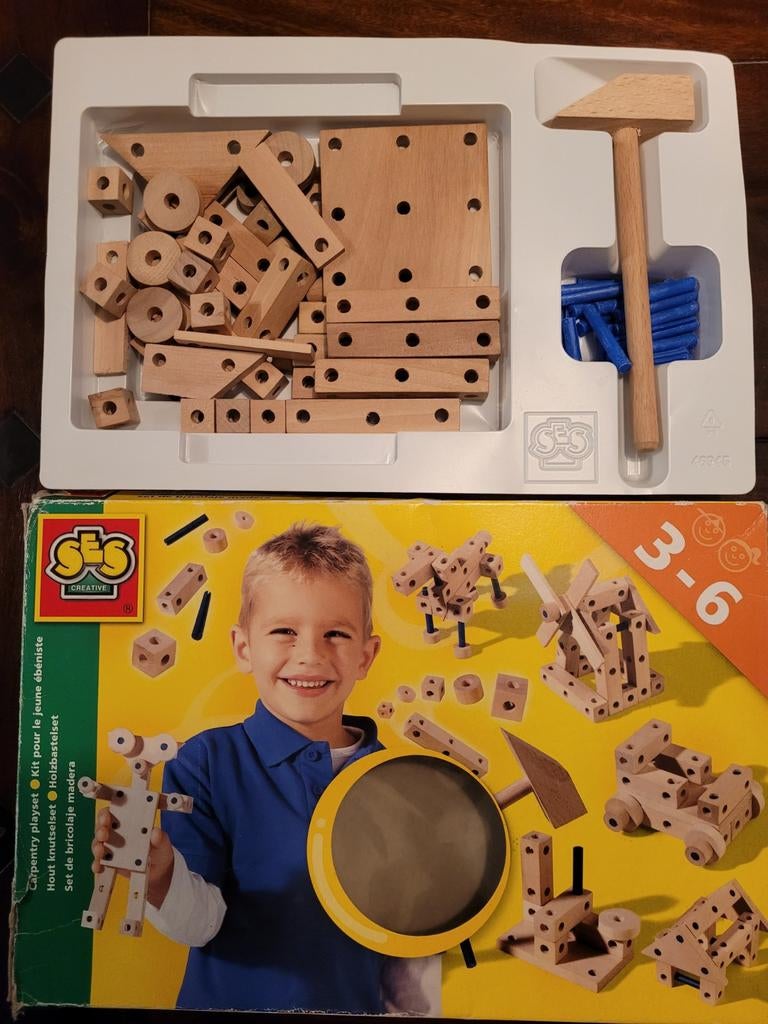 SES Hout Knutselset, Kinderen en Baby's, Speelgoed | Educatief en Creatief, Gebruikt, Bouwen, Ophalen of Verzenden