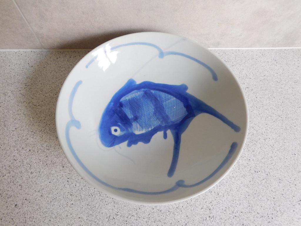 Diep Bord 22,5 cm. Koi Blauw, Ophalen of Verzenden