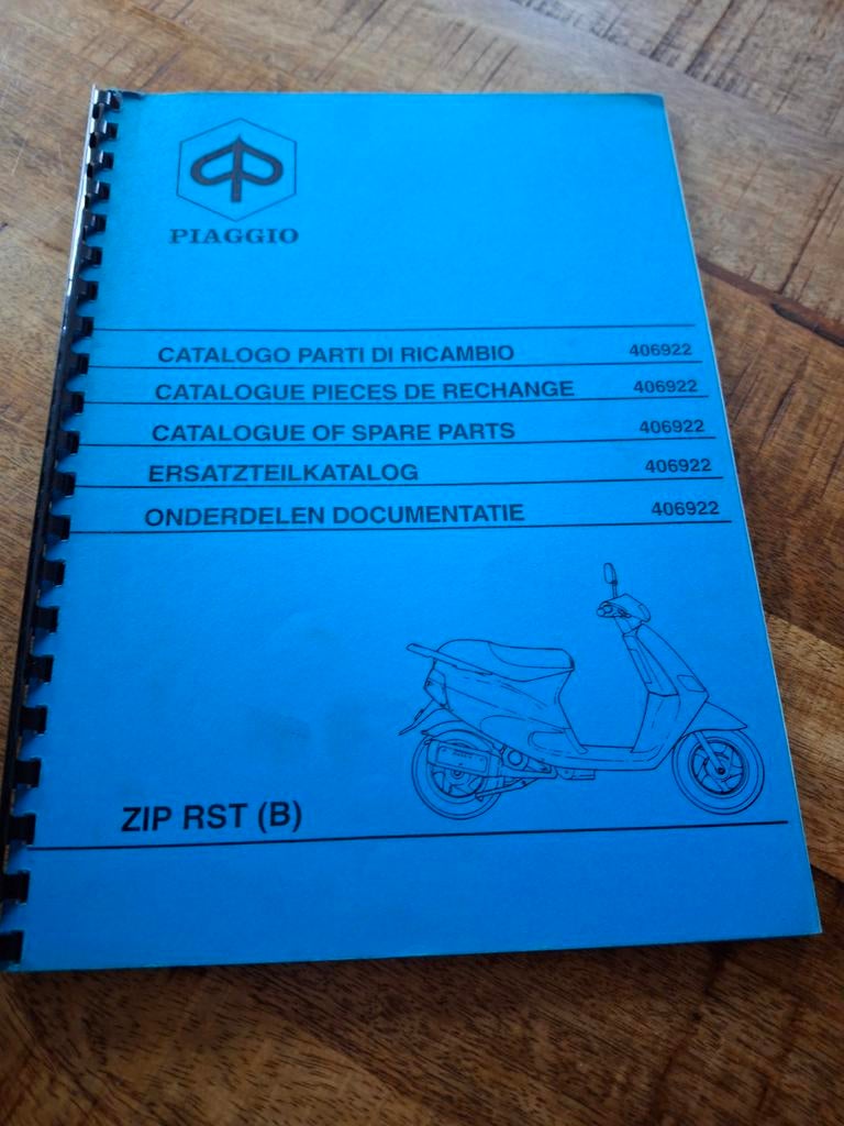 Piaggio Zip RST (B) Onderdelen Documentatie, Ophalen of Verzenden, Gebruikt