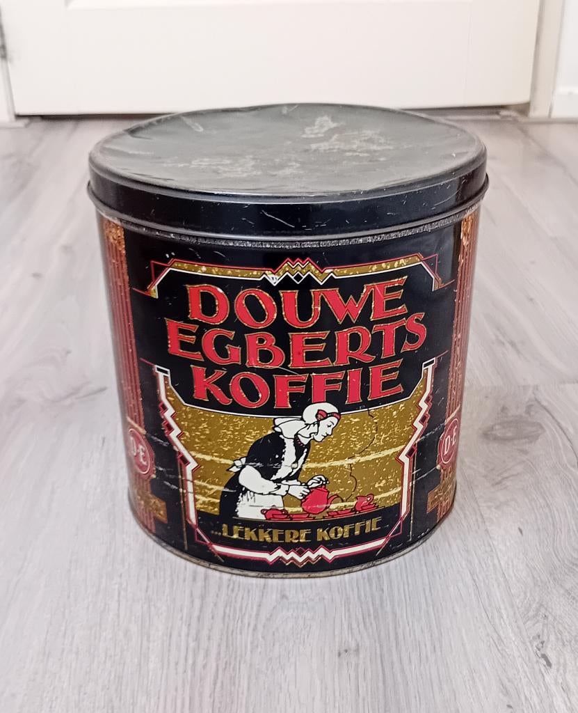 Oude blikken trommel Douwe Egberts, Ophalen of Verzenden, Gebruikt, Koffie, Douwe Egberts