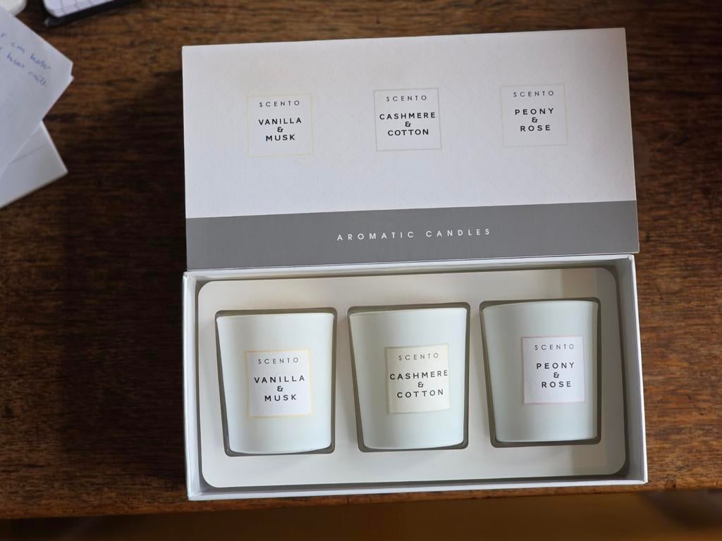 Scento Geurkaarsen - Nieuw, Overige materialen, Nieuw, Ophalen of Verzenden, Crème