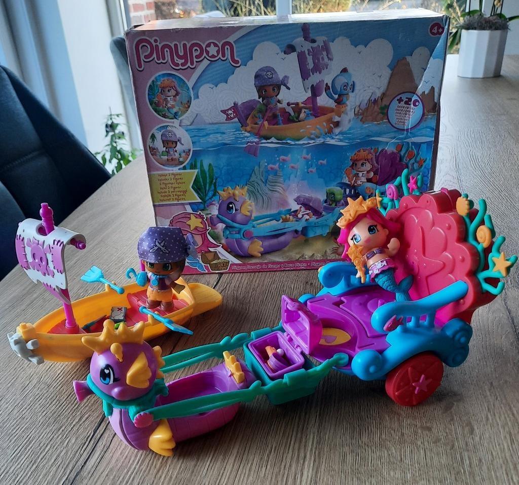 Pinypon Zeemeerminnenkoets & Piratenboot - Originele Doos, Ophalen of Verzenden, Zo goed als nieuw, Overige typen