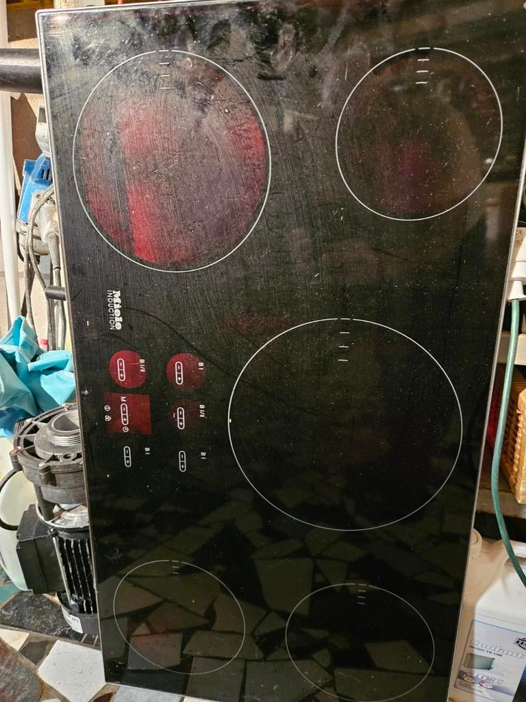 Inductie miele..... glasplaat 90cm.....x52cm, Ophalen of Verzenden, Inbouw, Inductie, 5 kookzones of meer