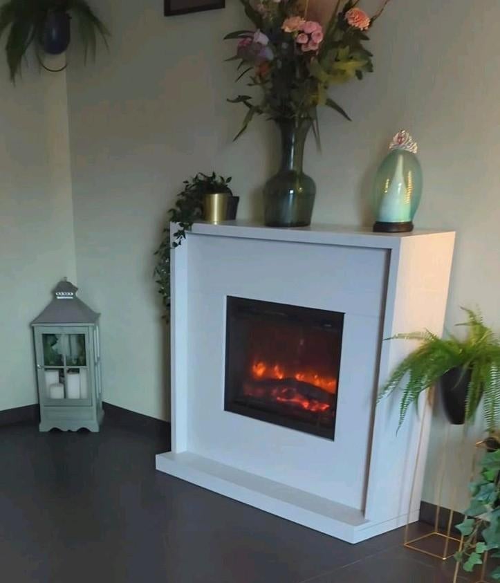 Kunst openhaard met ombouw+ verwarming, Huis en Inrichting, Haarden, Ophalen of Verzenden, Vrijstaande haard, Elektrische haard