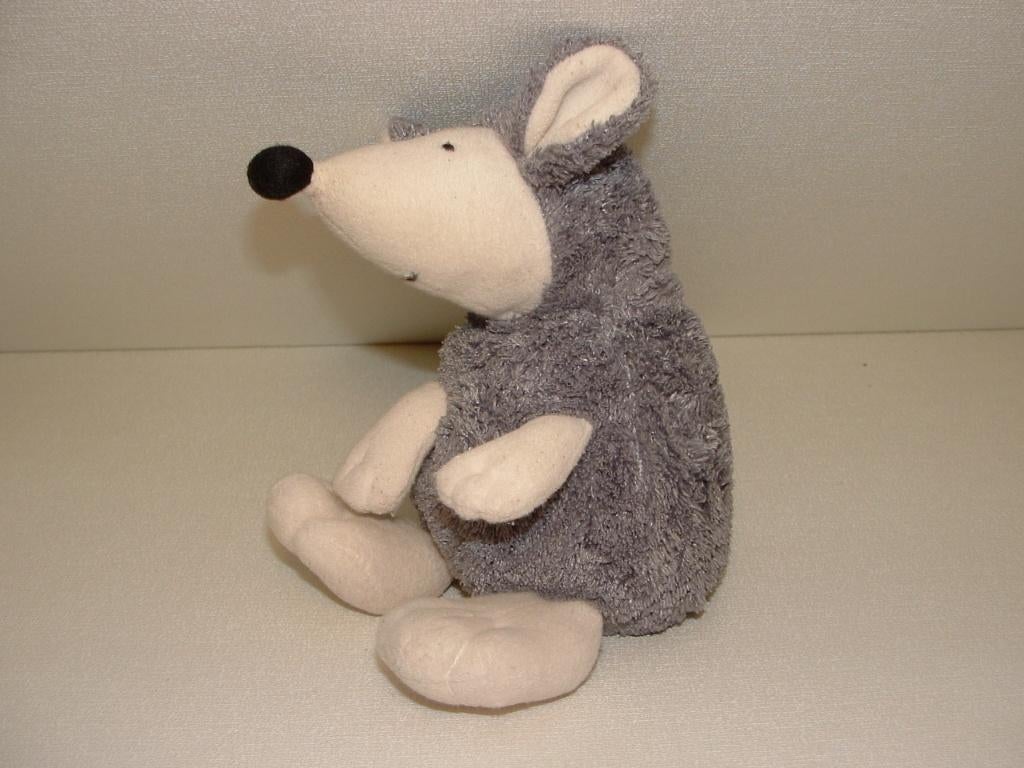 HEMA MUIS ZACHTE BADSTOF PLUIZIG GRIJS MET WIT VELOURS SNUIT, Ophalen of Verzenden, Nieuw, Overige typen