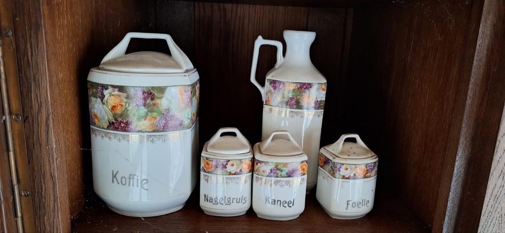 Vintage Keukenset: Koffie, Nagelgruis, Kaneel, Foelie & Kan, Antiek en Kunst, Ophalen of Verzenden