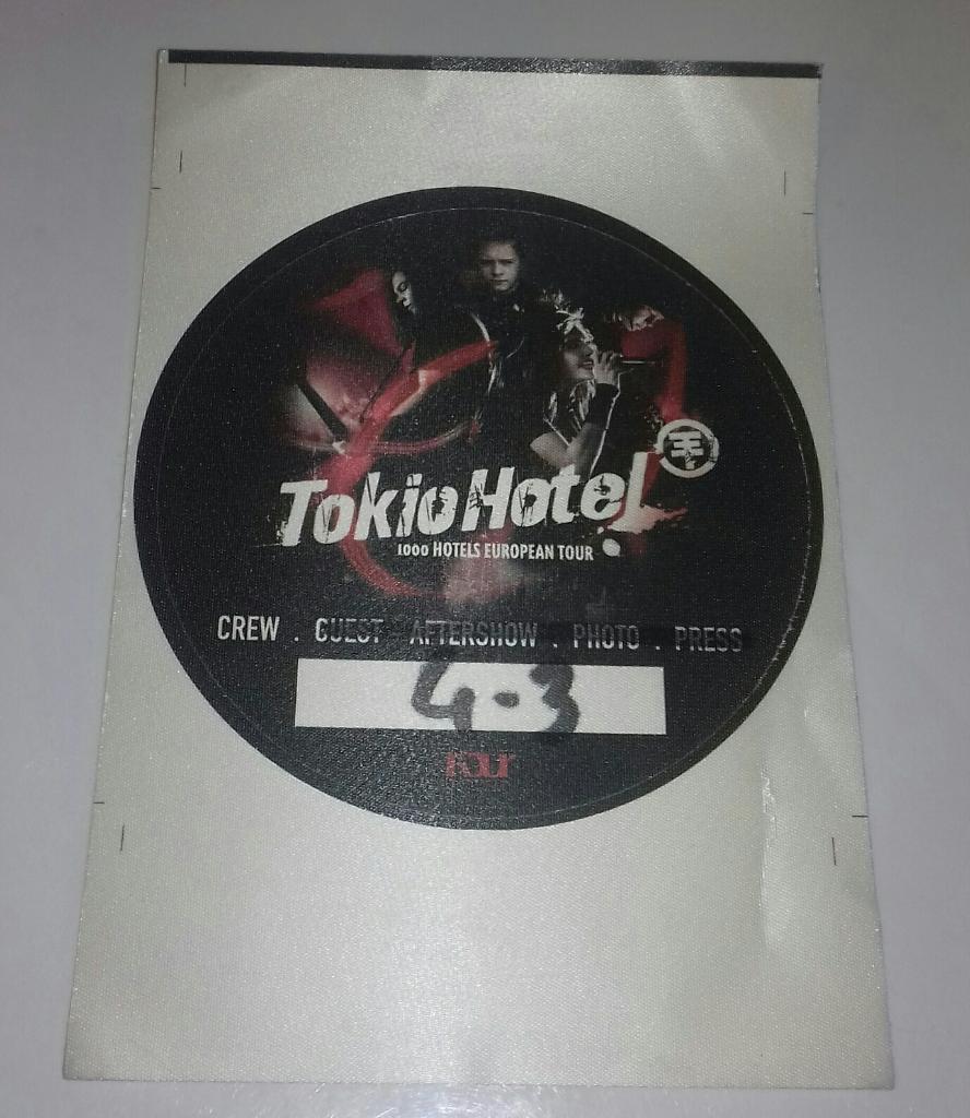 Tokio Hotel BACKSTAGE PASS Rotterdam 2008 - Origineel !!, Verzamelen, Verzenden, Gebruikt, Foto of Kaart