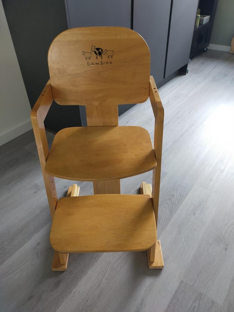 Houten Meegroeistoel Bambino - Gebruikt, Kinderen en Baby's, Ophalen, Gebruikt, Meegroeistoel