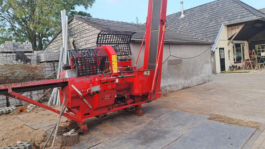 Hakki Pilke BIG X 50cm zaag kloofmachine vol 380V elecktra, Tuin en Terras, Kloofmachines, Ophalen, Gebruikt, Elektrisch, Liggend