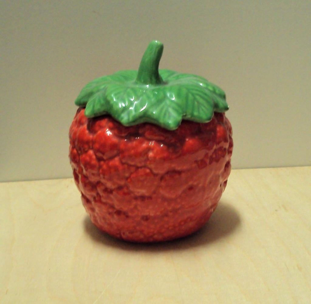 Vintage aarbeien pot met deksel, Antiek en Kunst, Ophalen of Verzenden