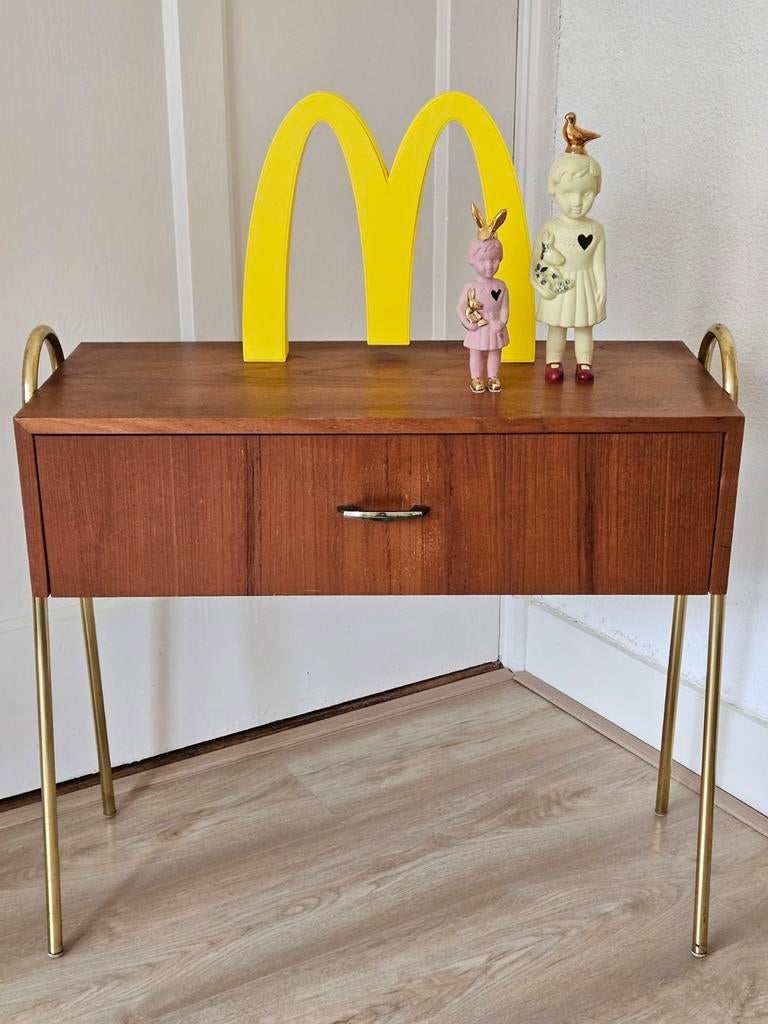 Vintage Mid Century 60s halkast klepkast, .., .., Gebruikt, Met klep(pen)