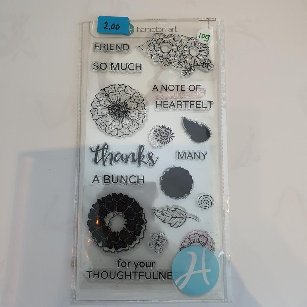 Clear stempel bloemen / heartfelt. Verpakking is open., Ophalen of Verzenden, Clearstamp