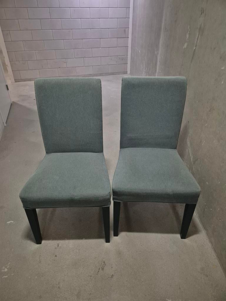 Twee blauwe stoelen (eettafel stoelen), Huis en Inrichting, Ophalen, Gebruikt, Blauw, Twee