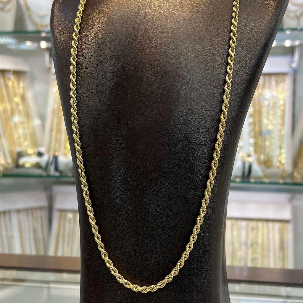 14k gouden rope ketting schakel prachtig model, Ophalen of Verzenden, Zo goed als nieuw, Goud