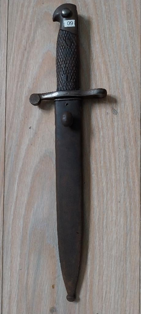Te koop: Origineel WO2 – Spaans Mauser 1941 bajonet, Verzenden, Landmacht, Duitsland, Mes of Dolk