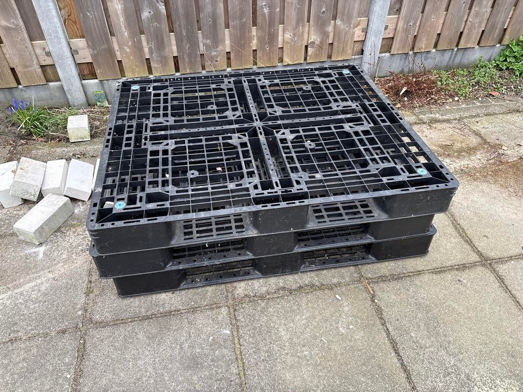 3x Kunststof Pallets 1000x1200x120mm, Ophalen, 60 cm of meer, Overige typen, Minder dan 35 cm