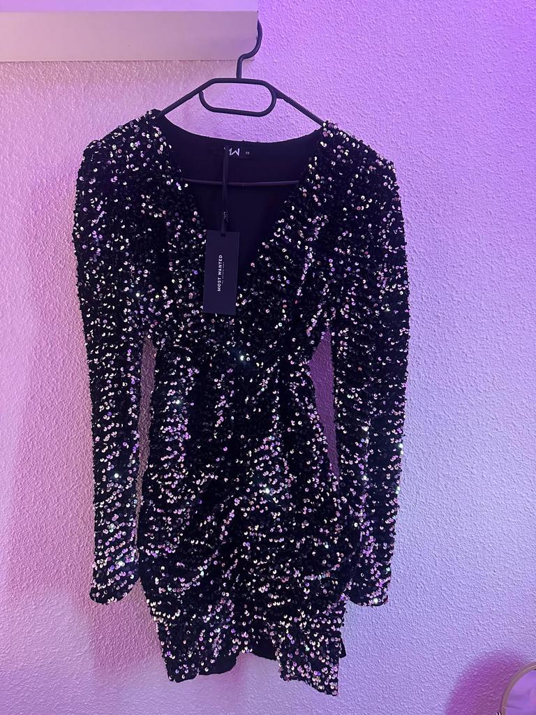 Feest jurk most  wanted xs, Zwart, Ophalen of Verzenden, Zo goed als nieuw, Maat 34 (XS) of kleiner