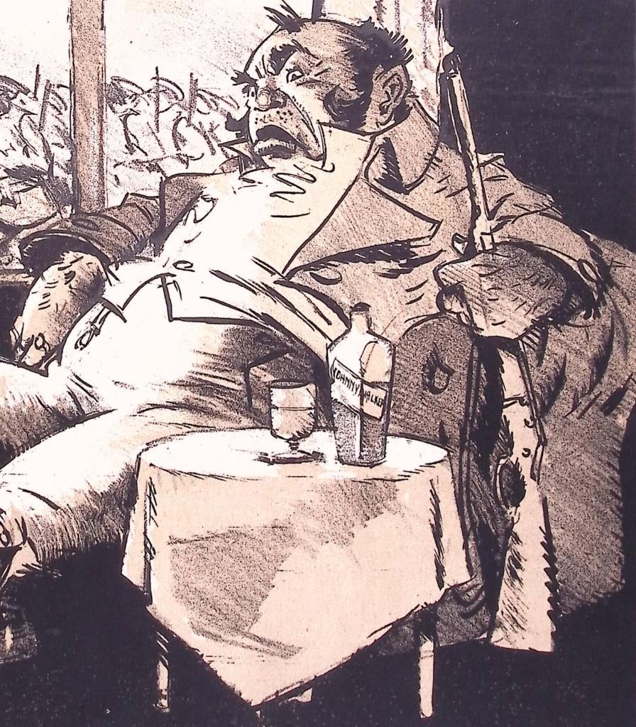 John Bull als Engeland doet niet mee met offensief op spotpr, Antiek en Kunst, Kunst | Litho's en Zeefdrukken, Ophalen