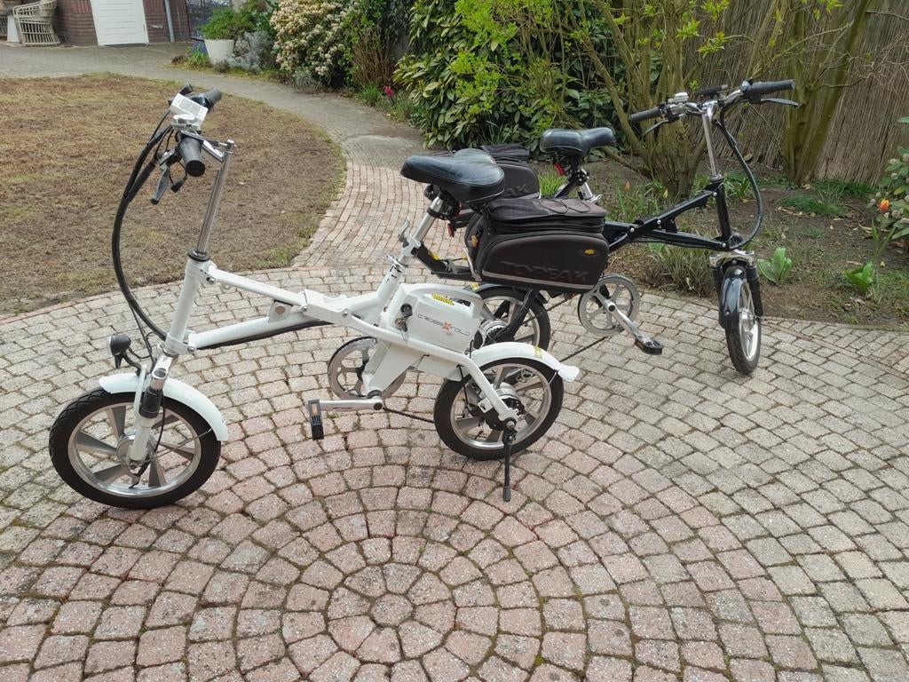 Crossfold Fe 16 elektrische vouwfietsen, Gebruikt, 16 tot 18 inch, Versnellingen, Deels opvouwbaar