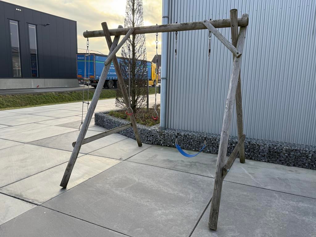 Houten schommel voor de tuin, Kinderen en Baby's, Speelgoed | Buiten | Speeltoestellen, Ophalen, Zo goed als nieuw, Schommel