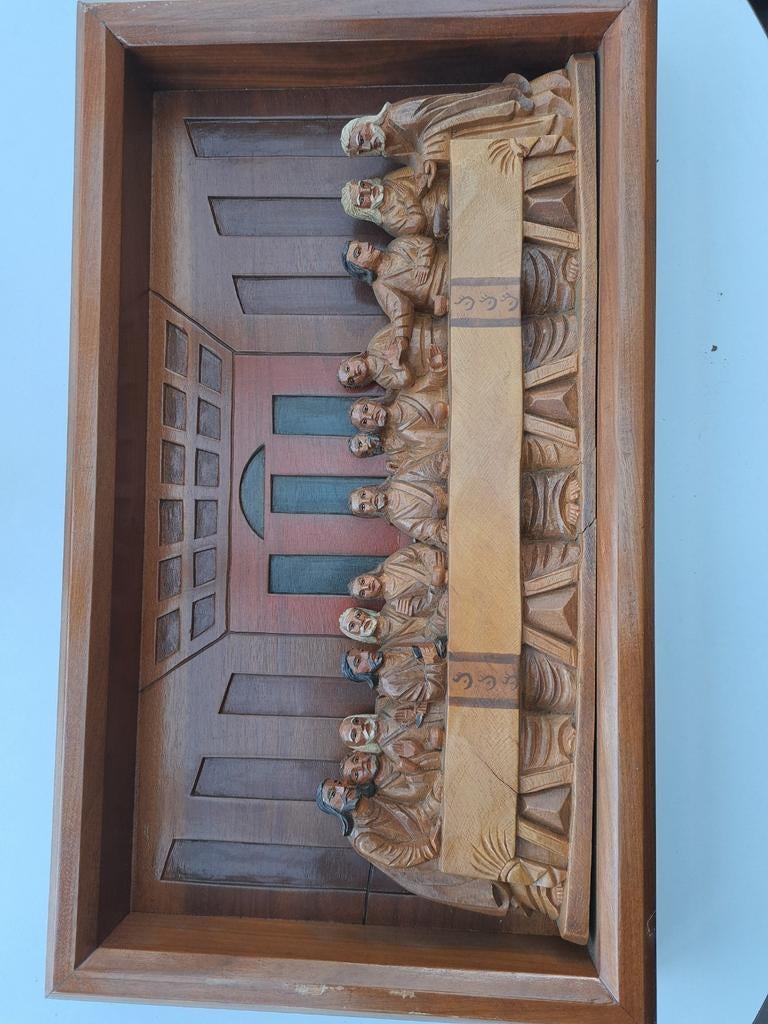 Houtsnijwerk Het Laatste Avondmaal, Houtsnijwerk, Ophalen of Verzenden, Handgemaakt, Hout