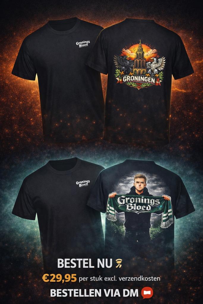 Groningen t-shirts!, Kleding | Heren, T-shirts, Verzenden, Nieuw, Overige maten, Zwart