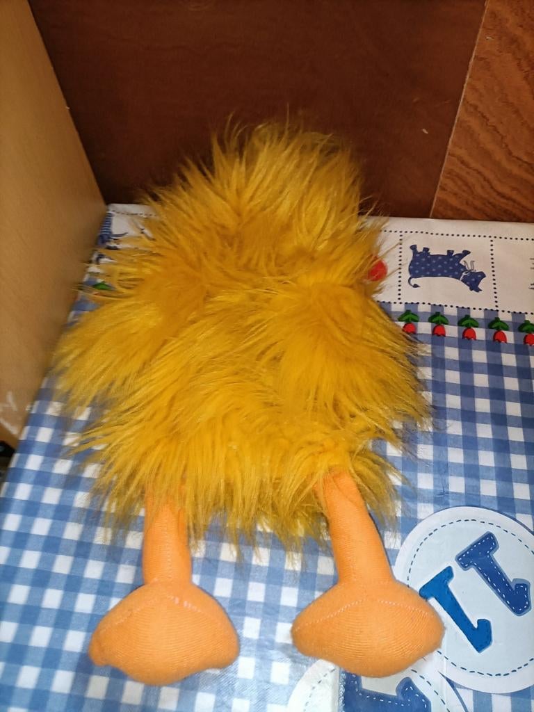 Gele kraai handpop vogel 40 cm gemeten met poten, Ophalen of Verzenden, Zo goed als nieuw, Overige typen