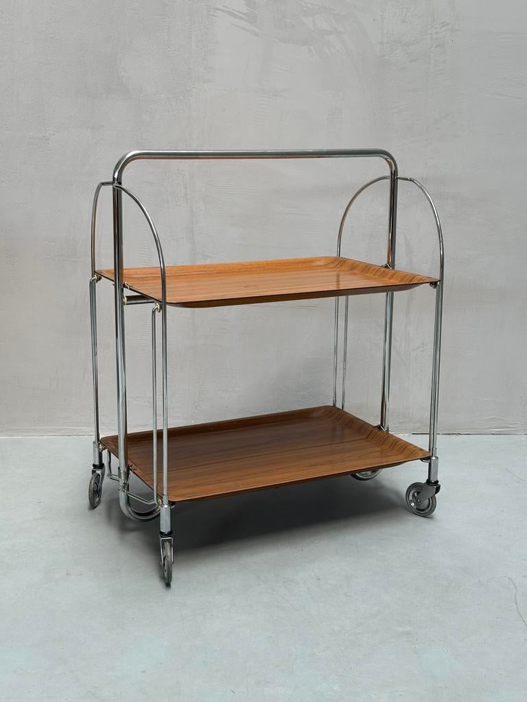 Opvouwbare Serveerwagen Trolley Bremshey & Co 1970s, Gebruikt, Transportkar, Ophalen of Verzenden, X
