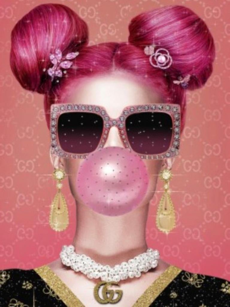 Hoogglans design glas art schilderij/wandpaneel Pink Bubble., Ophalen, ., Nieuw, .