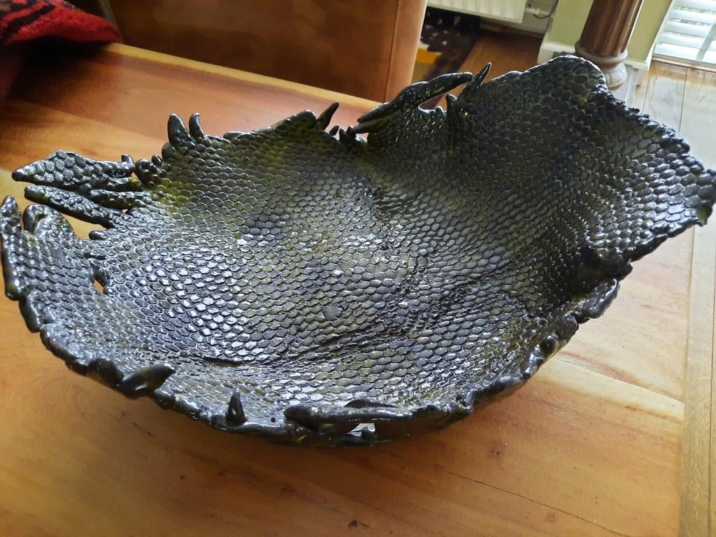 Slangenlook fruitschaal, Huis en Inrichting, Woonaccessoires | Schalen en Manden, Ophalen of Verzenden, Steen of Aardewerk