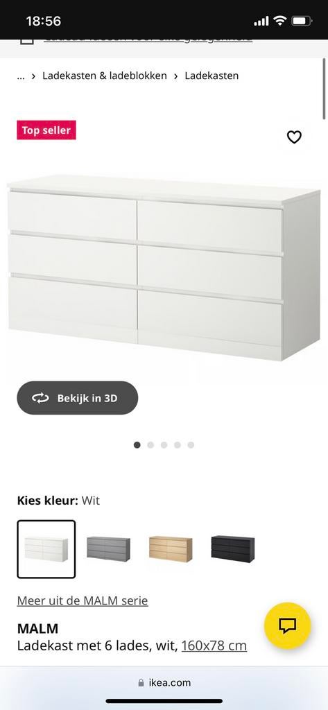 Gezocht Malm ladekast Ikea, 5 laden of meer, Zo goed als nieuw, Minder dan 100 cm, 25 tot 50 cm