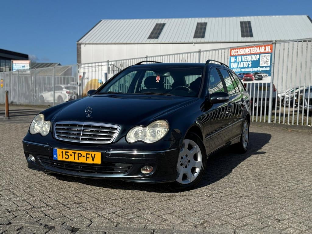 Mercedes-Benz C-klasse Combi 180 K. Elegance#Nap#Airco#Cruis, Gebruikt, 1435 kg, 1796 cc, Zwart