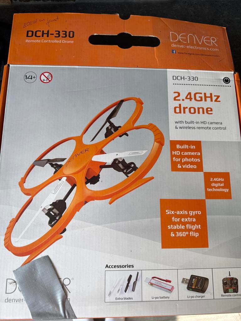 Denver DCH-330 Drone met HD Camera en Afstandsbediening, Audio, Tv en Foto, Drones, Gebruikt, Cameradrone, Basiskwaliteit, Overige merken