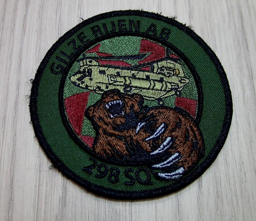 Patch RNLAF 298 Squadron Gilze-Rijen Airbase, Verzamelen, Verzenden, Luchtmacht, Nederland, Embleem of Badge