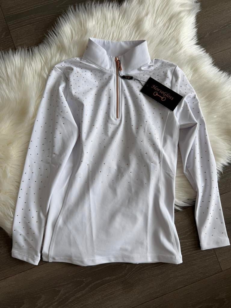 Horsegloss wedstrijdshirt wit S (anky pikeur maya delorez, Ophalen of Verzenden, Zo goed als nieuw, Dressuur, Bovenkleding