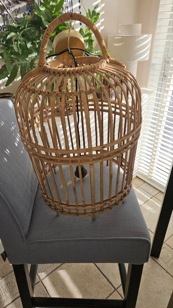 Rieten/bamboe hanglamp, Ophalen, Minder dan 50 cm