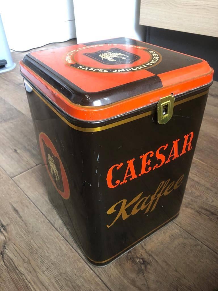 Mooi oud Winkelblik Ceasar Kaffee Afmeting: 3526 cm, Verzamelen, Blikken, Ophalen of Verzenden, Gebruikt, Koffie, Overige merken