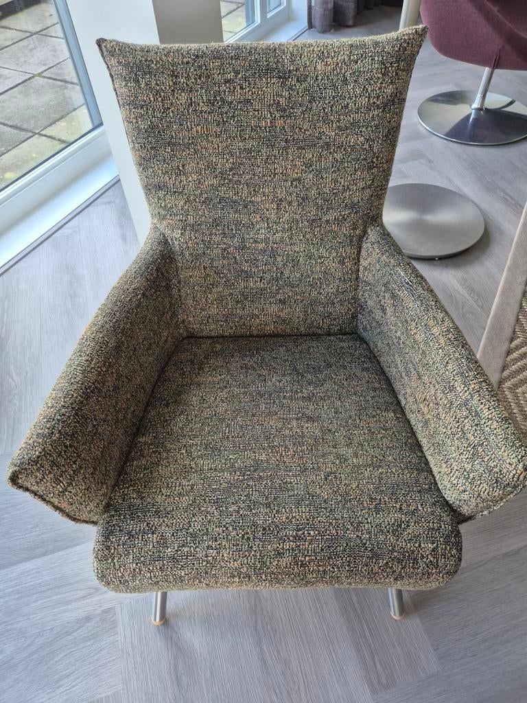 Cheo fauteuil van Label/van den Berg, met hocker, Ophalen, Gebruikt, 75 tot 100 cm, Stof
